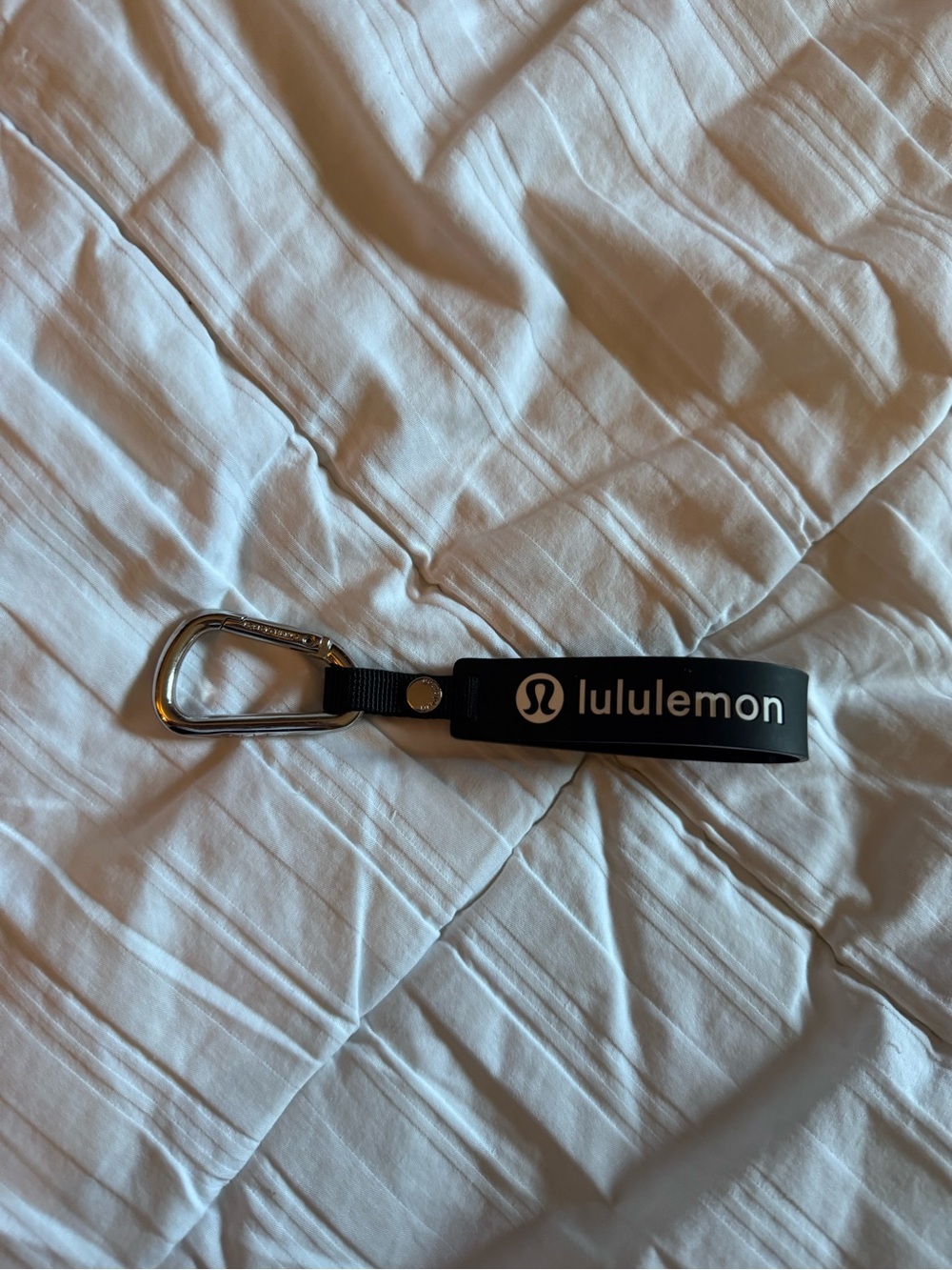 lululemon athletica Black Keychain Strap with Silver Clip